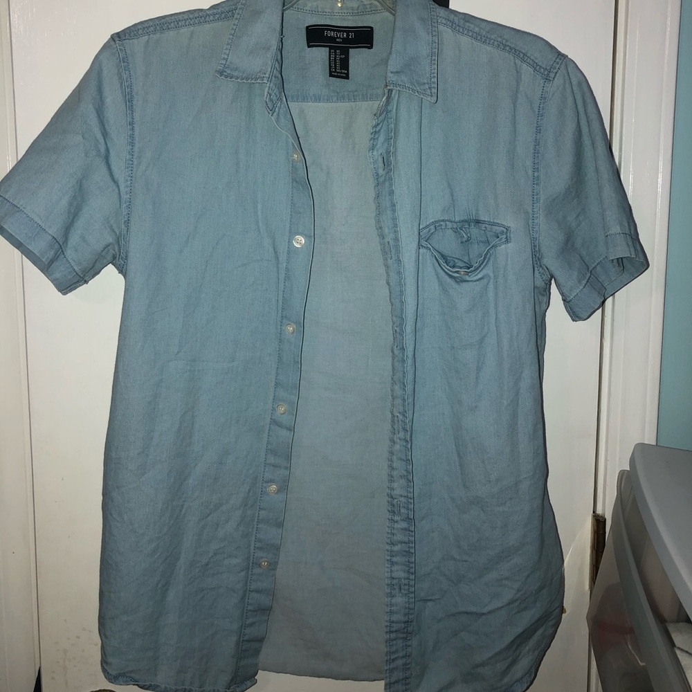 Button down shirt, forever 21, light blue,for men
